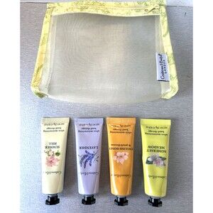 Crabtree Evelyn Hand Therapy Cream Lot x 4 Lotion 0.9 oz each NEW Set with Pouch